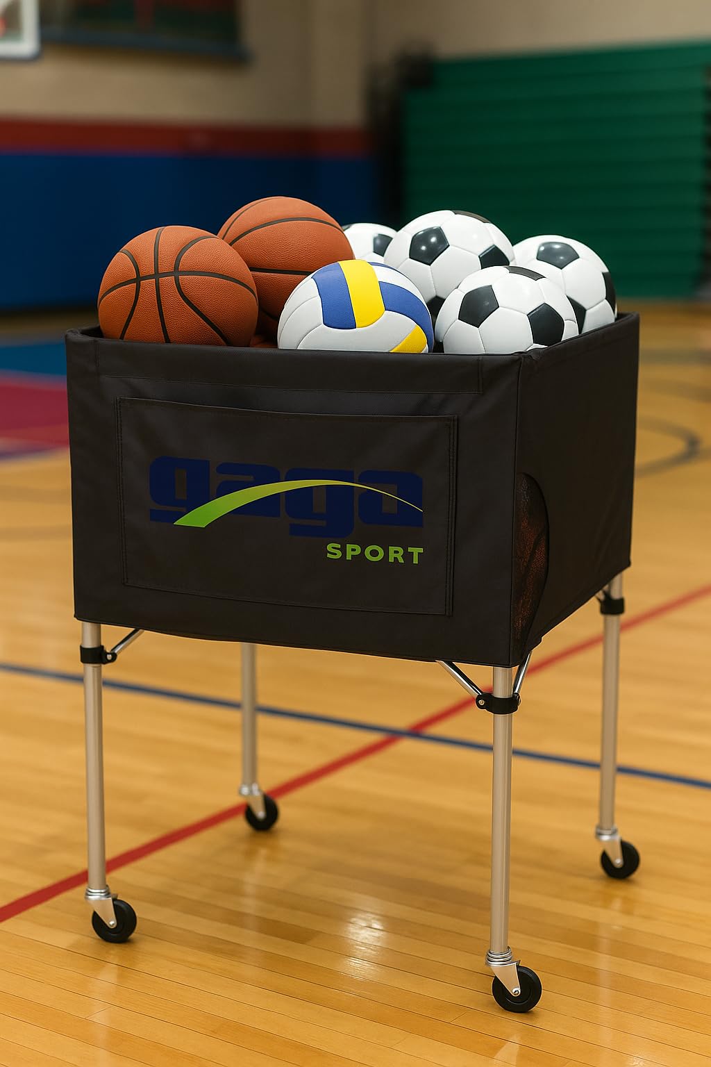 Gagasport Folding Volleyball Ball Cart