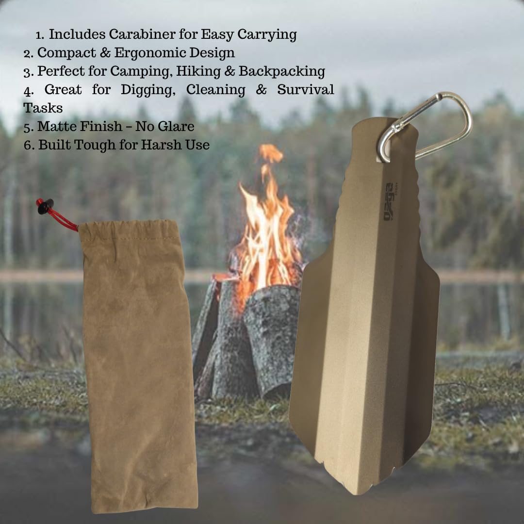 GagaSport Titanium Camping Shovel – Ultralight Hiking Trowel