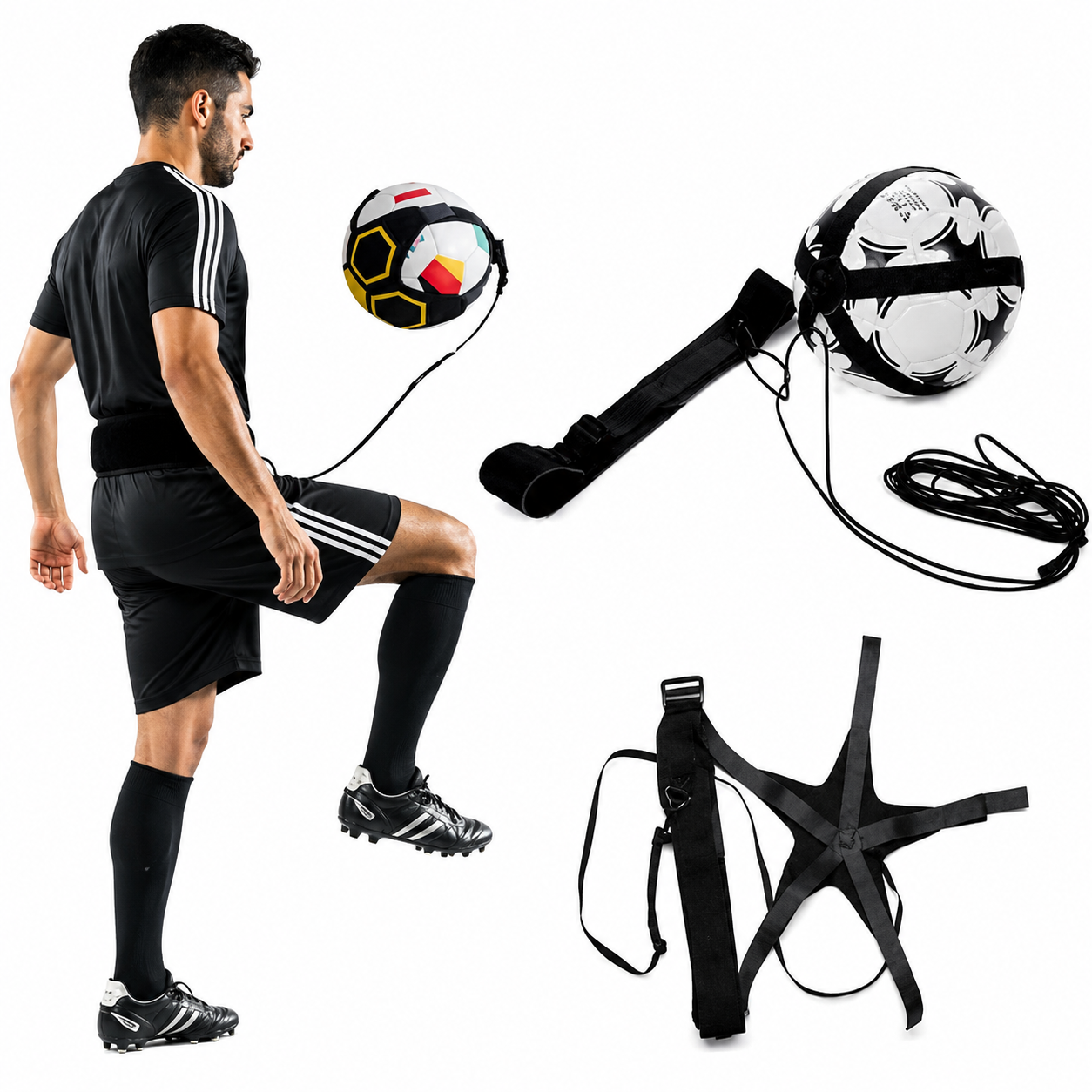 GagaSport Soccer Training Belt Kit – Solo Soccer Kick Trainer for Ball Control, Juggling & Footwork