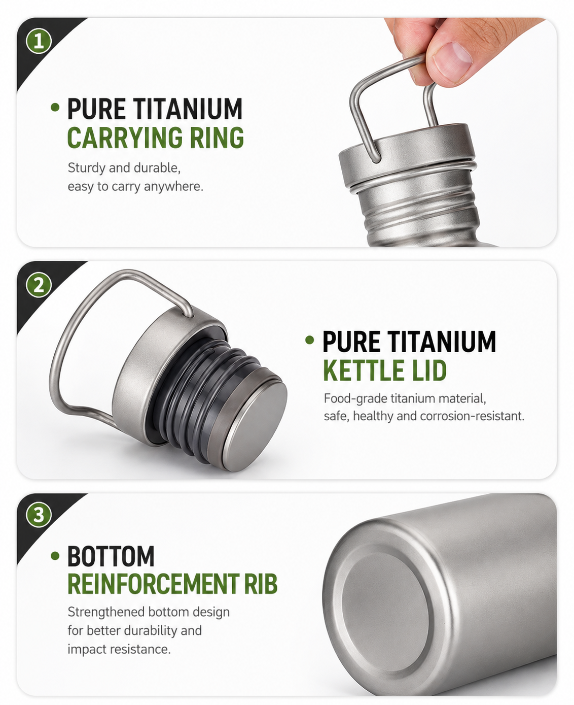 GagaSport 750ml Pure Titanium Sports Water Bottle