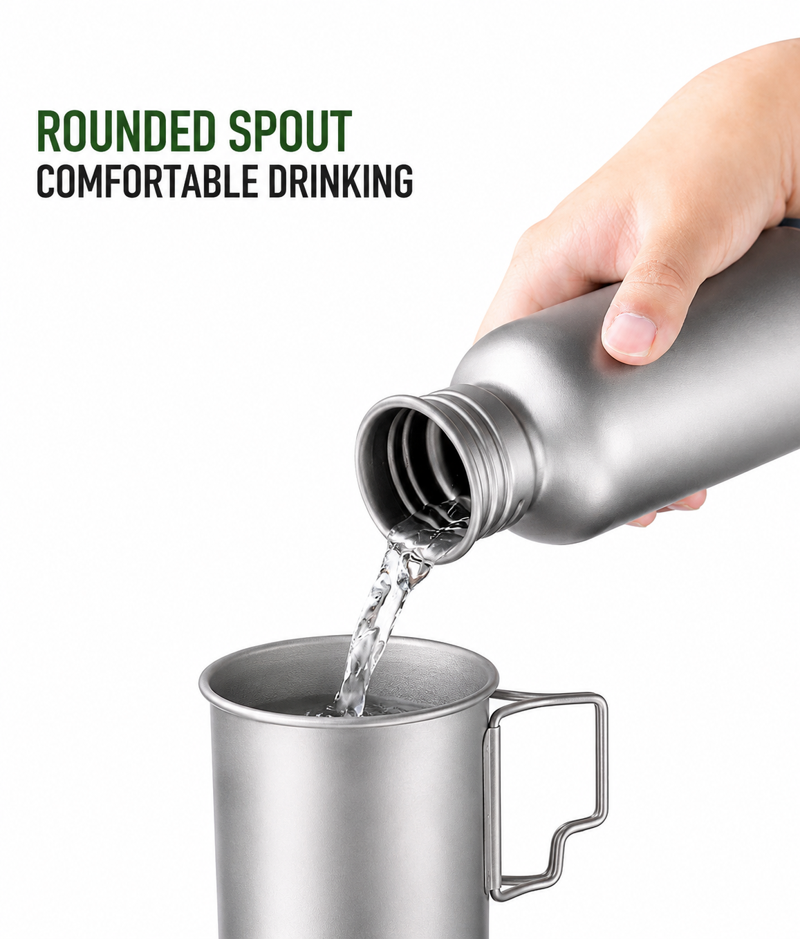 GagaSport 750ml Pure Titanium Sports Water Bottle