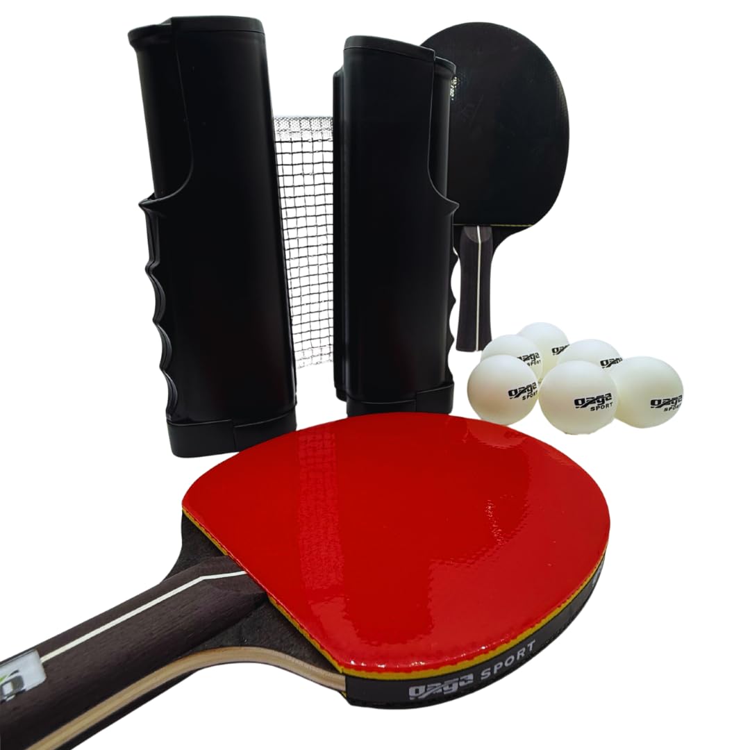 Gagasport Retractable Ping Pong Net Set – Portable Table Tennis Net, 2 Paddles, 6 Balls