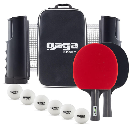 Gagasport Retractable Ping Pong Net Set – Portable Table Tennis Net, 2 Paddles, 6 Balls