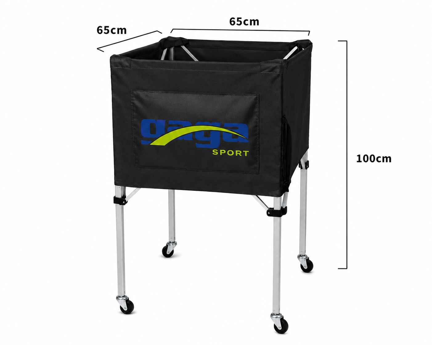Folding Volleyball Ball Cart with Logo Panel – Team Sports Equipment Storage Rack GagaSport